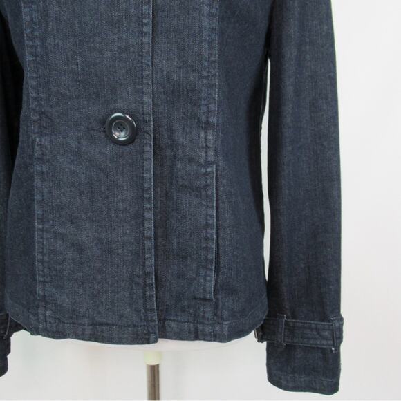 CHARTER CLUB Vintage Dark Wash Denim Jean Jacket Women’s Size Medium - Picture 10 of 12